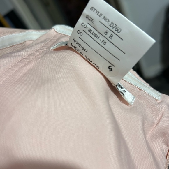 Alfred Sung Blush Pink Off-Shoulder Satin Gown Size 8R New With Tags - Picture 8 of 8